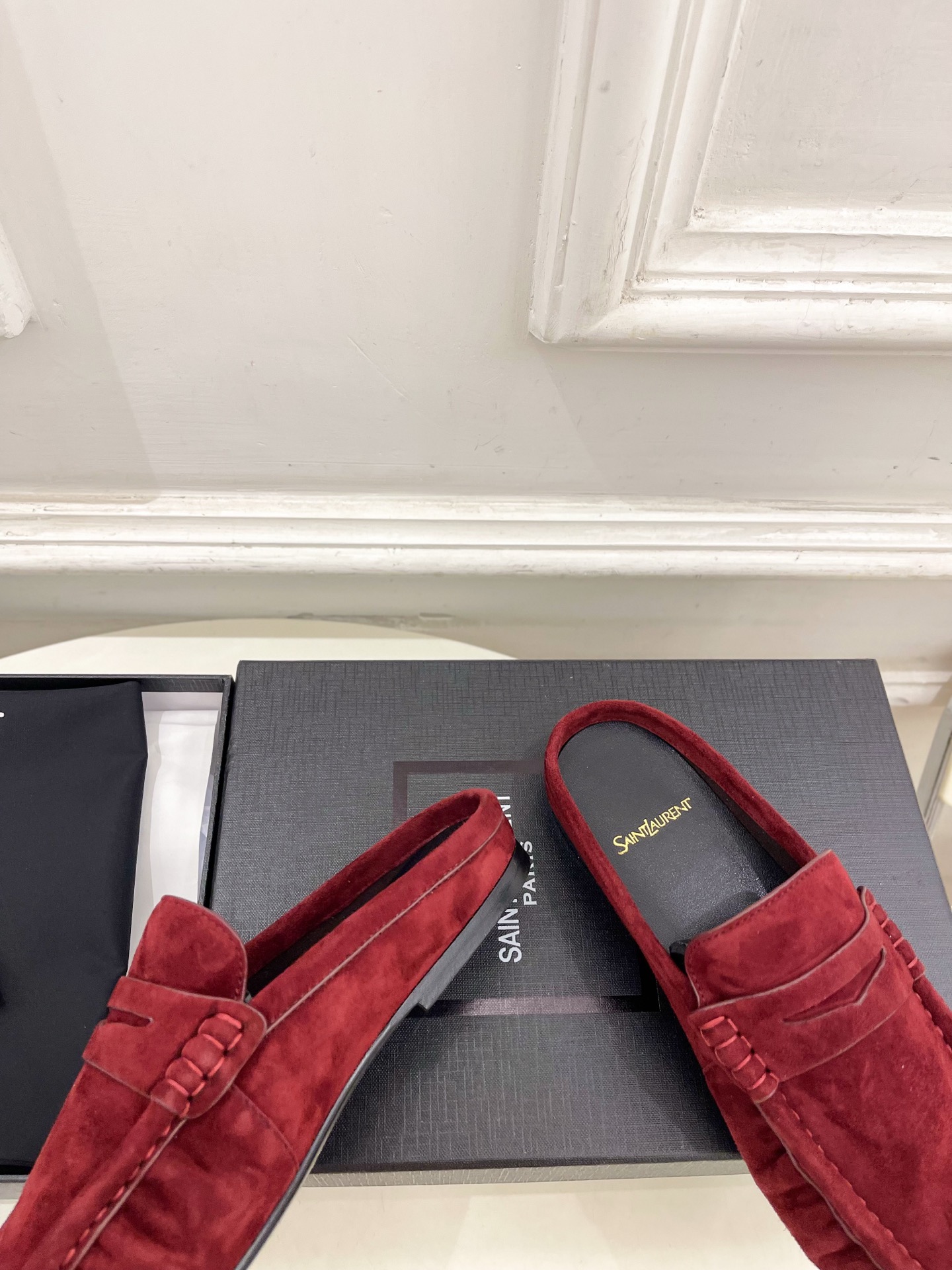 SAIN*LAURENT  圣罗兰  26𝐬𝐬 ☘️2026春夏新品LE LOAFER褶皱乐福穆勒鞋 半