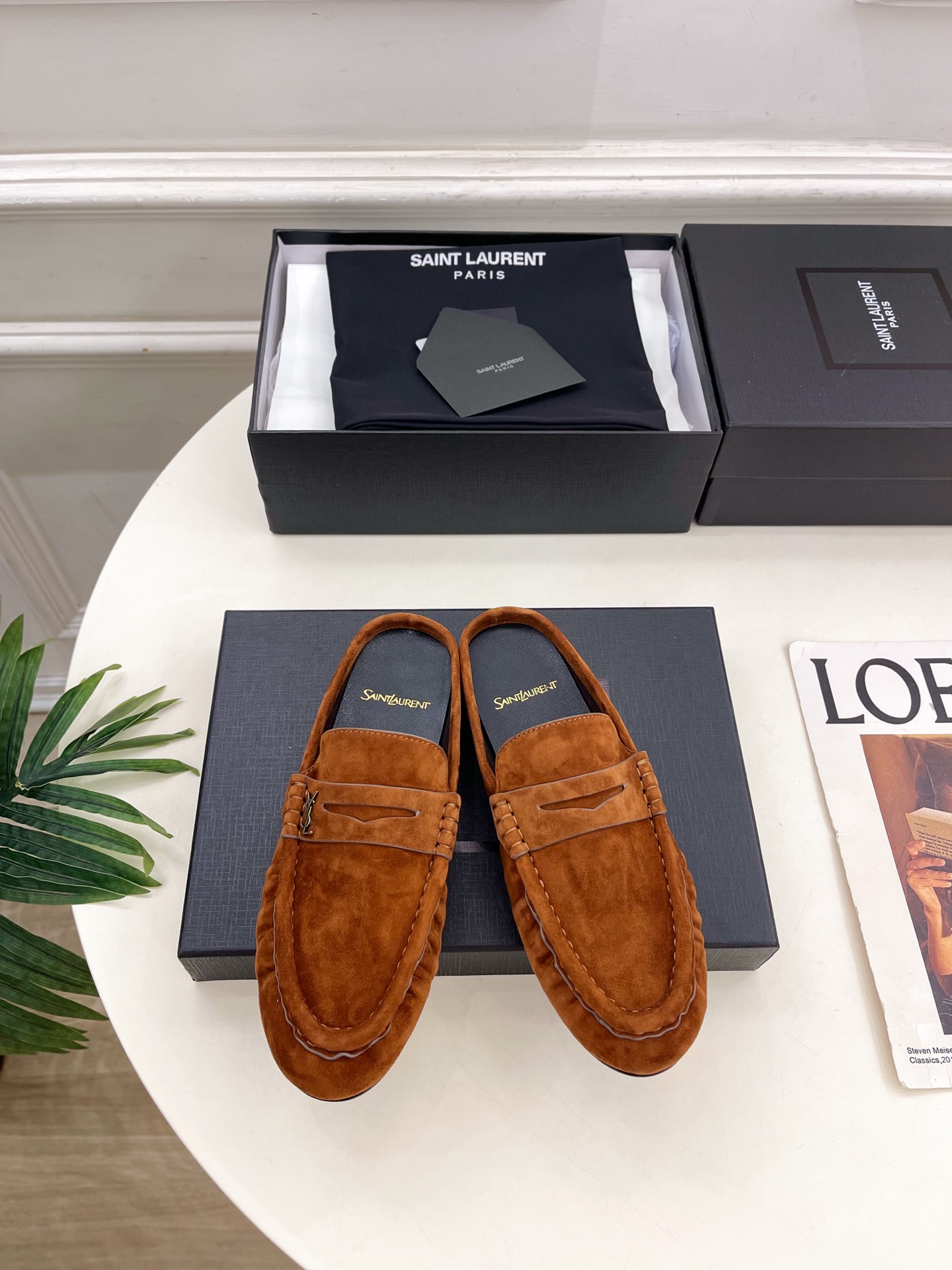 SAIN*LAURENT  圣罗兰  26𝐬𝐬 ☘️2026春夏新品LE LOAFER褶皱乐福穆勒鞋 半