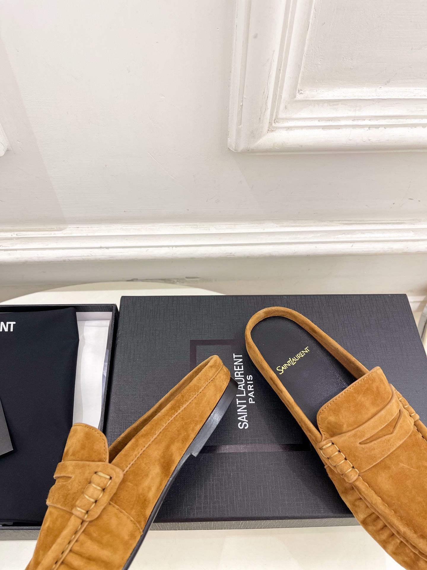 SAIN*LAURENT 圣罗兰 26𝐬𝐬 ☘️2026春夏新品LE LOAFER褶皱乐福穆勒鞋 半 SAIN*LAURENT 圣罗兰 26𝐬𝐬 ☘️2026春夏新品LE LOAFER褶皱乐福穆勒鞋 半