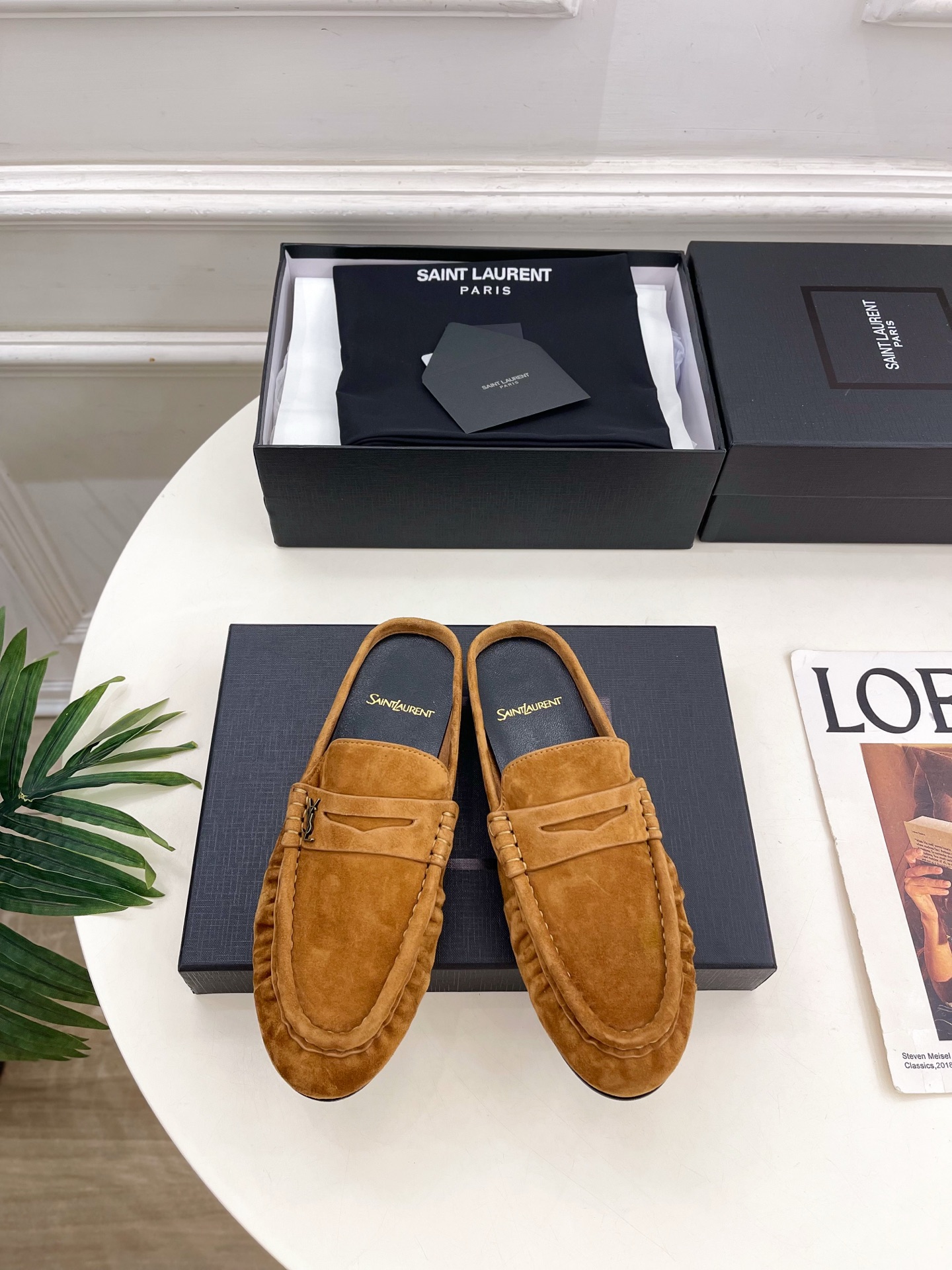 SAIN*LAURENT  圣罗兰  26𝐬𝐬 ☘️2026春夏新品LE LOAFER褶皱乐福穆勒鞋 半