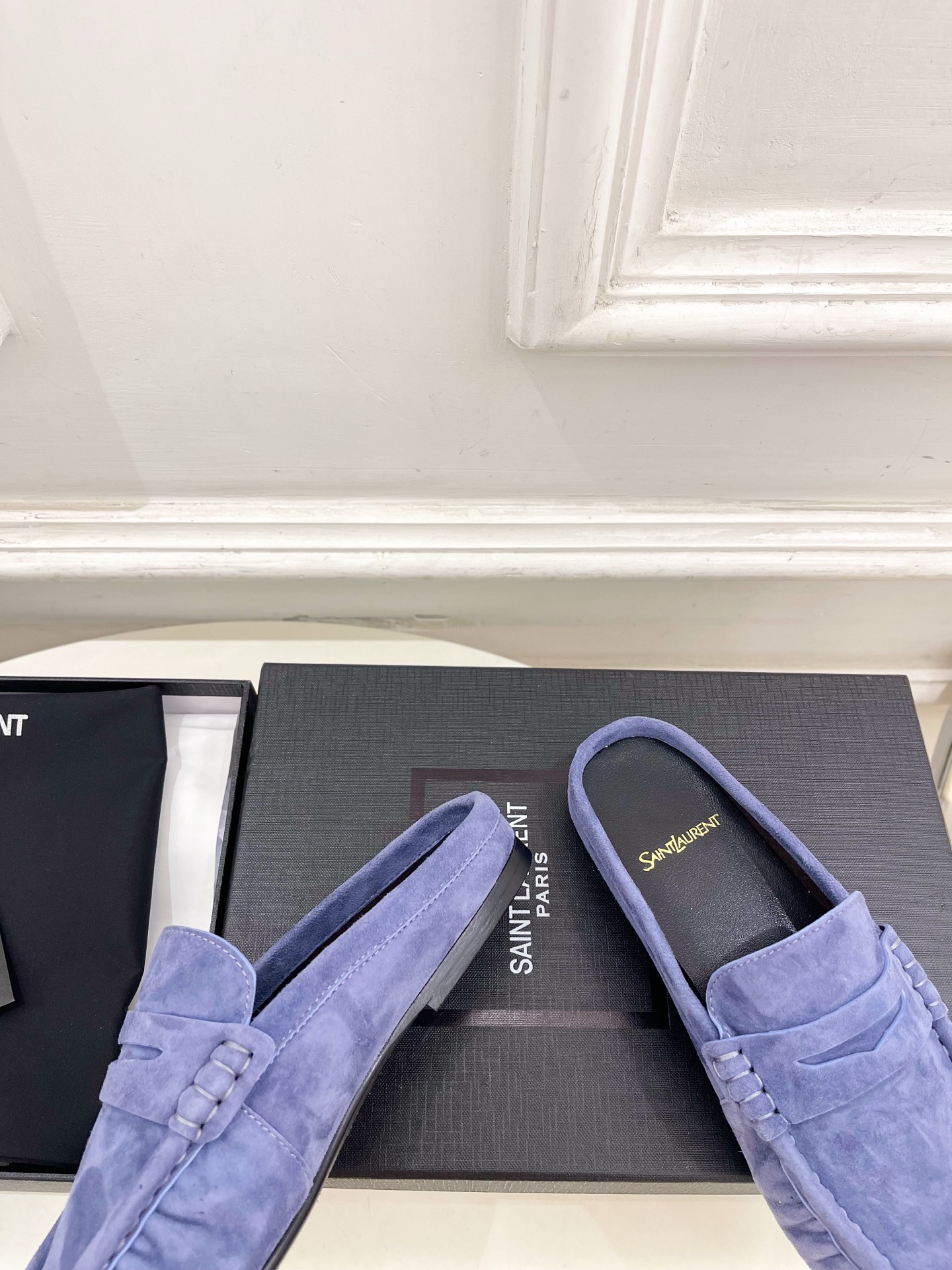 SAIN*LAURENT 圣罗兰 26𝐬𝐬 ☘️2026春夏新品LE LOAFER褶皱乐福穆勒鞋 半 SAIN*LAURENT 圣罗兰 26𝐬𝐬 ☘️2026春夏新品LE LOAFER褶皱乐福穆勒鞋 半