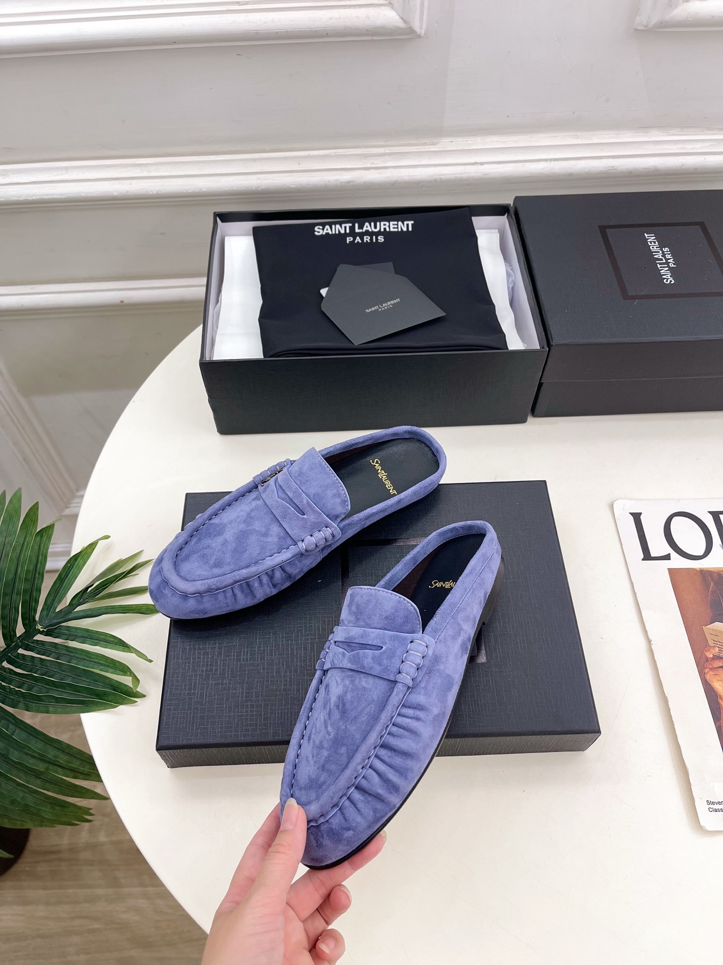 SAIN*LAURENT 圣罗兰 26𝐬𝐬 ☘️2026春夏新品LE LOAFER褶皱乐福穆勒鞋 半 SAIN*LAURENT 圣罗兰 26𝐬𝐬 ☘️2026春夏新品LE LOAFER褶皱乐福穆勒鞋 半