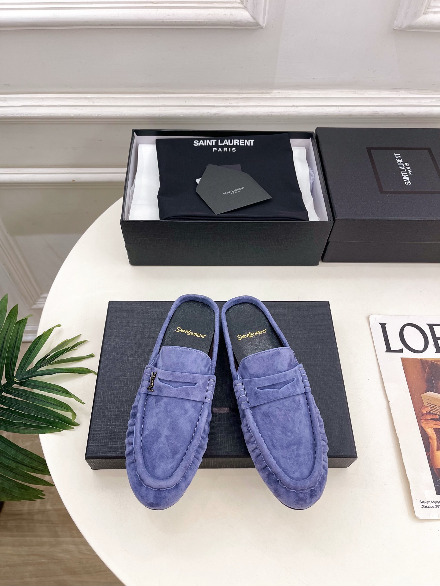 SAIN*LAURENT  圣罗兰  26𝐬𝐬 ☘️2026春夏新品LE LOAFER褶皱乐福穆勒鞋 半
