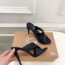 Christian Louboutin路铂廷 26ss✨ 2026春夏新品 CL彩色真丝褶皱交叉带高跟拖 Christian Louboutin路铂廷 26ss✨ 2026春夏新品 CL彩色真丝褶皱交叉带高跟拖