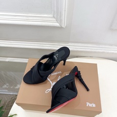 Christian Louboutin路铂廷 26ss✨ 2026春夏新品 CL彩色真丝褶皱交叉带高跟拖 Christian Louboutin路铂廷 26ss✨ 2026春夏新品 CL彩色真丝褶皱交叉带高跟拖