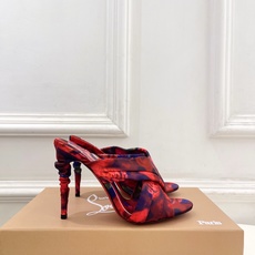 Christian Louboutin路铂廷 26ss✨ 2026春夏新品 CL彩色真丝褶皱交叉带高跟拖 Christian Louboutin路铂廷 26ss✨ 2026春夏新品 CL彩色真丝褶皱交叉带高跟拖