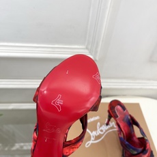 Christian Louboutin路铂廷 26ss✨ 2026春夏新品 CL彩色真丝褶皱交叉带高跟拖 Christian Louboutin路铂廷 26ss✨ 2026春夏新品 CL彩色真丝褶皱交叉带高跟拖