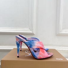 Christian Louboutin路铂廷 26ss✨ 2026春夏新品 CL彩色真丝褶皱交叉带高跟拖 Christian Louboutin路铂廷 26ss✨ 2026春夏新品 CL彩色真丝褶皱交叉带高跟拖