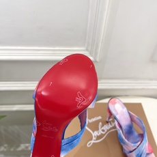 Christian Louboutin路铂廷 26ss✨ 2026春夏新品 CL彩色真丝褶皱交叉带高跟拖 Christian Louboutin路铂廷 26ss✨ 2026春夏新品 CL彩色真丝褶皱交叉带高跟拖