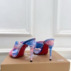 Christian Louboutin路铂廷 26ss✨ 2026春夏新品 CL彩色真丝褶皱交叉带高跟拖 Christian Louboutin路铂廷 26ss✨ 2026春夏新品 CL彩色真丝褶皱交叉带高跟拖