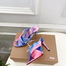 Christian Louboutin路铂廷 26ss✨ 2026春夏新品 CL彩色真丝褶皱交叉带高跟拖 Christian Louboutin路铂廷 26ss✨ 2026春夏新品 CL彩色真丝褶皱交叉带高跟拖