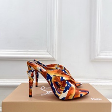 Christian Louboutin路铂廷 26ss✨ 2026春夏新品 CL彩色真丝褶皱交叉带高跟拖 Christian Louboutin路铂廷 26ss✨ 2026春夏新品 CL彩色真丝褶皱交叉带高跟拖
