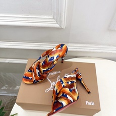 Christian Louboutin路铂廷 26ss✨ 2026春夏新品 CL彩色真丝褶皱交叉带高跟拖 Christian Louboutin路铂廷 26ss✨ 2026春夏新品 CL彩色真丝褶皱交叉带高跟拖
