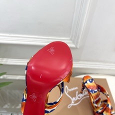 Christian Louboutin路铂廷 26ss✨ 2026春夏新品 CL彩色真丝褶皱交叉带高跟拖 Christian Louboutin路铂廷 26ss✨ 2026春夏新品 CL彩色真丝褶皱交叉带高跟拖