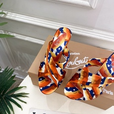 Christian Louboutin路铂廷 26ss✨ 2026春夏新品 CL彩色真丝褶皱交叉带高跟拖 Christian Louboutin路铂廷 26ss✨ 2026春夏新品 CL彩色真丝褶皱交叉带高跟拖