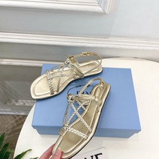 PRADA 普拉达 26𝐬𝐬 🌈2026春夏新品 专柜走秀款复古编织罗马平底凉鞋 系列〰鞋面:原版高定 PRADA 普拉达 26𝐬𝐬 🌈2026春夏新品 专柜走秀款复古编织罗马平底凉鞋 系列〰鞋面:原版高定
