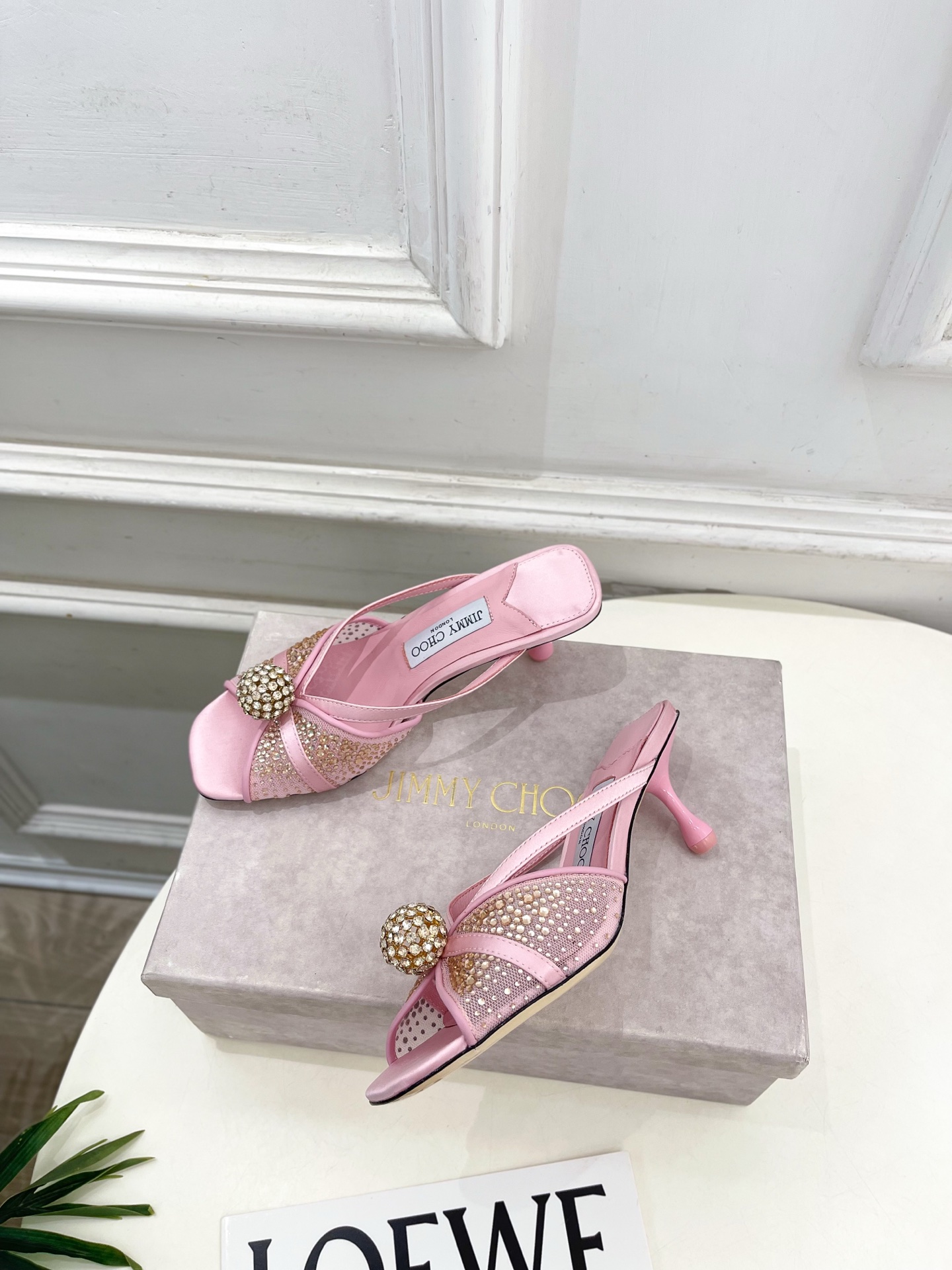 JimmyChoo 吉米周 26𝐬𝐬 ———    ✨ 2026春夏新品 专柜最新JC水钻球网纱高跟拖鞋