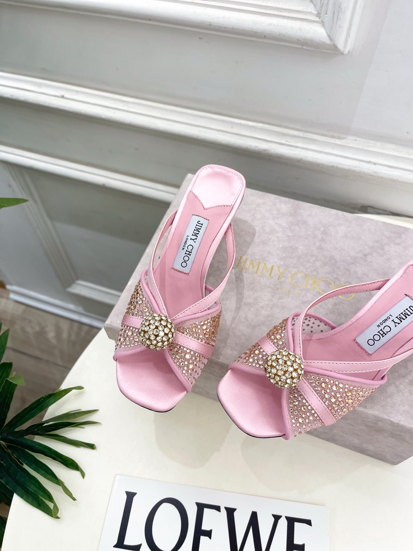 JimmyChoo 吉米周 26𝐬𝐬 ———    ✨ 2026春夏新品 专柜最新JC水钻球网纱高跟拖鞋