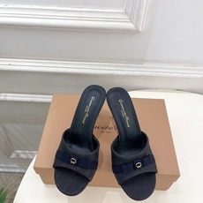 Gianvito Rossi|吉安维托·罗西 26𝐬𝐬2026春夏新品 GR亚麻编织蝴蝶结平底 高跟拖 Gianvito Rossi|吉安维托·罗西 26𝐬𝐬2026春夏新品 GR亚麻编织蝴蝶结平底 高跟拖