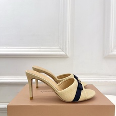 Gianvito Rossi|吉安维托·罗西 26𝐬𝐬2026春夏新品 GR亚麻编织蝴蝶结平底 高跟拖 Gianvito Rossi|吉安维托·罗西 26𝐬𝐬2026春夏新品 GR亚麻编织蝴蝶结平底 高跟拖