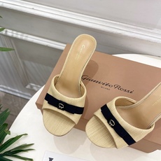 Gianvito Rossi|吉安维托·罗西 26𝐬𝐬2026春夏新品 GR亚麻编织蝴蝶结平底 高跟拖 Gianvito Rossi|吉安维托·罗西 26𝐬𝐬2026春夏新品 GR亚麻编织蝴蝶结平底 高跟拖