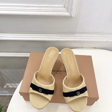 Gianvito Rossi|吉安维托·罗西 26𝐬𝐬2026春夏新品 GR亚麻编织蝴蝶结平底 高跟拖 Gianvito Rossi|吉安维托·罗西 26𝐬𝐬2026春夏新品 GR亚麻编织蝴蝶结平底 高跟拖