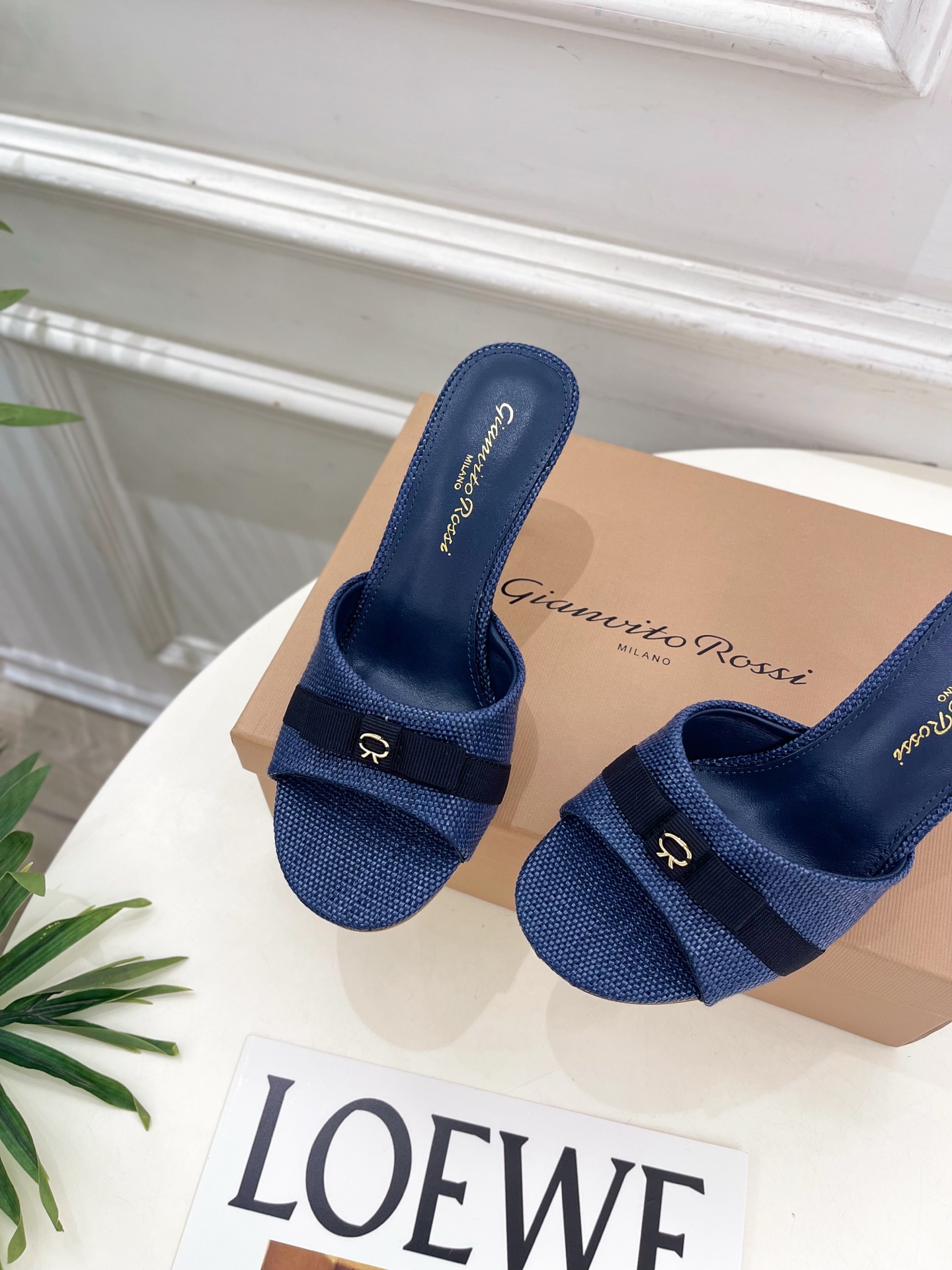 Gianvito Rossi|吉安维托·罗西 26𝐬𝐬2026春夏新品 GR亚麻编织蝴蝶结平底 高跟拖 Gianvito Rossi|吉安维托·罗西 26𝐬𝐬2026春夏新品 GR亚麻编织蝴蝶结平底 高跟拖
