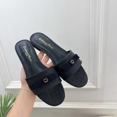 Gianvito Rossi|吉安维托·罗西 26𝐬𝐬2026春夏新品 GR亚麻编织蝴蝶结平底 高跟拖 Gianvito Rossi|吉安维托·罗西 26𝐬𝐬2026春夏新品 GR亚麻编织蝴蝶结平底 高跟拖
