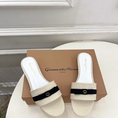 Gianvito Rossi|吉安维托·罗西 26𝐬𝐬2026春夏新品 GR亚麻编织蝴蝶结平底 高跟拖 Gianvito Rossi|吉安维托·罗西 26𝐬𝐬2026春夏新品 GR亚麻编织蝴蝶结平底 高跟拖