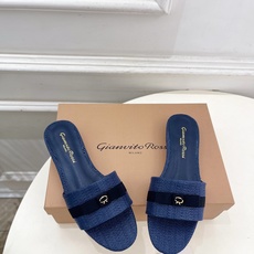 Gianvito Rossi|吉安维托·罗西 26𝐬𝐬2026春夏新品 GR亚麻编织蝴蝶结平底 高跟拖 Gianvito Rossi|吉安维托·罗西 26𝐬𝐬2026春夏新品 GR亚麻编织蝴蝶结平底 高跟拖