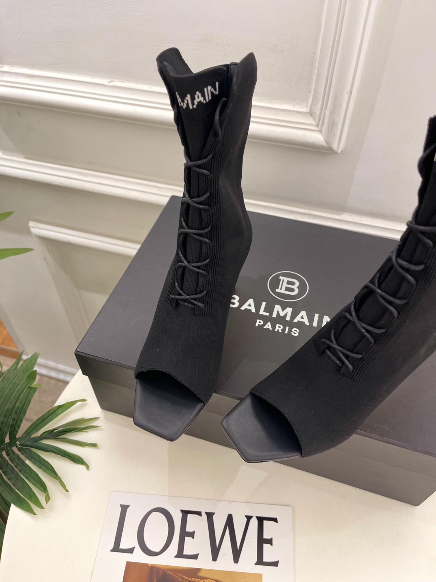Balmain巴尔曼 代购级别⚠️2026春夏新品 经典针织弹力坡跟方头鱼嘴袜子靴—————————顶级 Balmain巴尔曼 代购级别⚠️2026春夏新品 经典针织弹力坡跟方头鱼嘴袜子靴—————————顶级