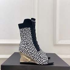 Balmain巴尔曼 代购级别⚠️2026春夏新品 经典针织弹力坡跟方头鱼嘴袜子靴—————————顶级 Balmain巴尔曼 代购级别⚠️2026春夏新品 经典针织弹力坡跟方头鱼嘴袜子靴—————————顶级