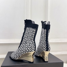 Balmain巴尔曼 代购级别⚠️2026春夏新品 经典针织弹力坡跟方头鱼嘴袜子靴—————————顶级 Balmain巴尔曼 代购级别⚠️2026春夏新品 经典针织弹力坡跟方头鱼嘴袜子靴—————————顶级