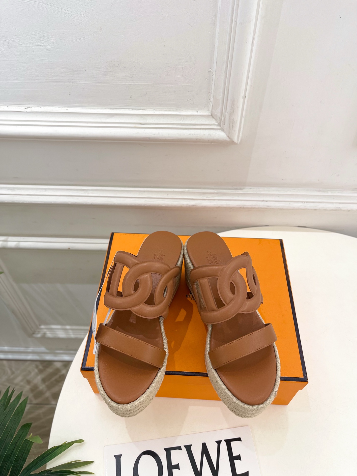 🐎𝐇𝐄𝐑𝐌𝐄* 爱玛仕 26𝐬𝐬 🌈2026春夏新品 专柜新款 爱马仕 lthea 猪鼻子麻绳厚底草编鞋