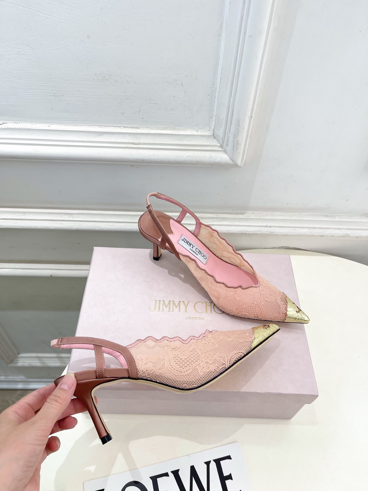 JimmyChoo 吉米周 26𝐬𝐬 ———    ✨ 2026春夏新品 专柜最新JC蕾丝金属头高跟凉鞋