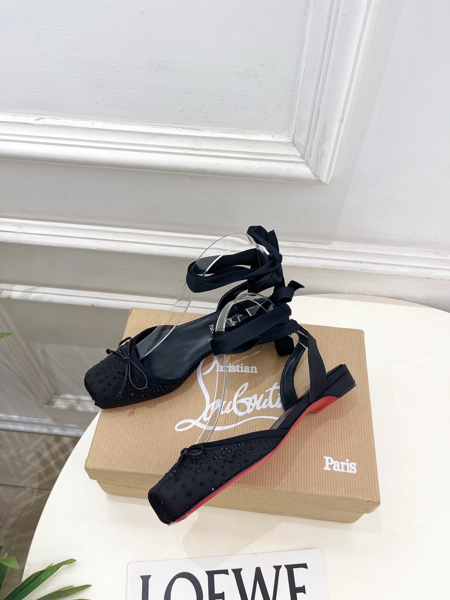Christian Louboutin路铂廷CL 红底鞋 26ss最新Cassia Lace Up 水钻