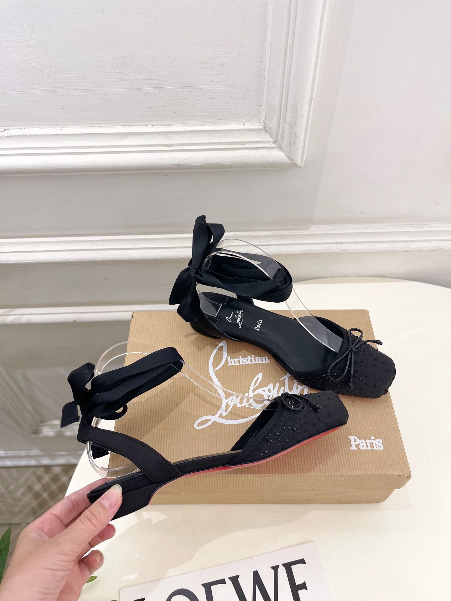 Christian Louboutin路铂廷CL 红底鞋 26ss最新Cassia Lace Up 水钻