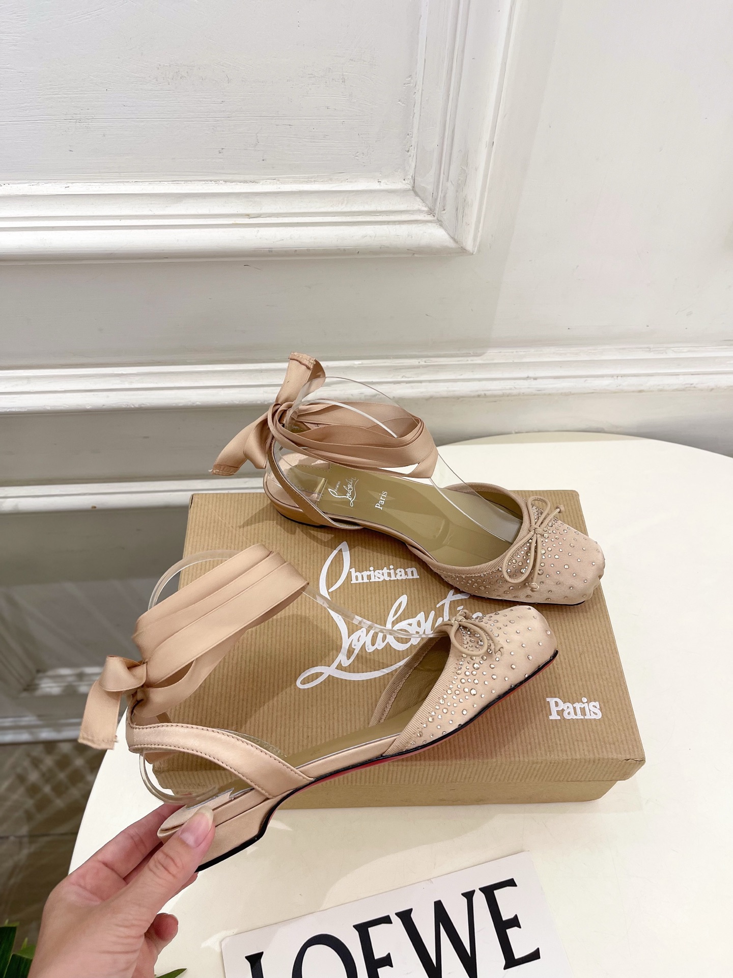 Christian Louboutin路铂廷CL 红底鞋 26ss最新Cassia Lace Up 水钻