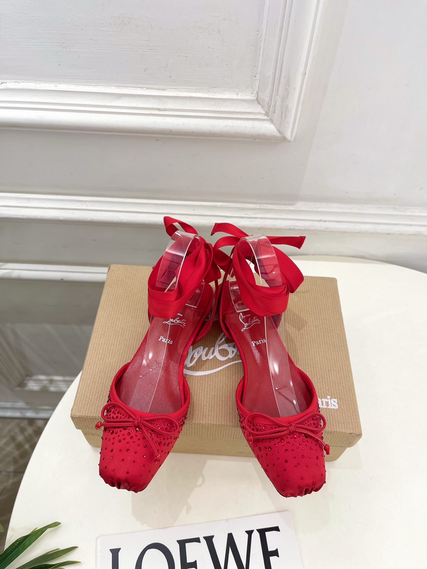 Christian Louboutin路铂廷CL 红底鞋 26ss最新Cassia Lace Up 水钻