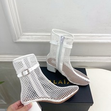 ALAÏA 阿莱亚26𝐬𝐬 2026春夏新品 秀场同款 镂空渔网粗跟凉靴裸靴—————————Alaï ALAÏA 阿莱亚26𝐬𝐬 2026春夏新品 秀场同款 镂空渔网粗跟凉靴裸靴—————————Alaï