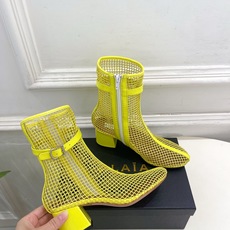 ALAÏA 阿莱亚26𝐬𝐬 2026春夏新品 秀场同款 镂空渔网粗跟凉靴裸靴—————————Alaï ALAÏA 阿莱亚26𝐬𝐬 2026春夏新品 秀场同款 镂空渔网粗跟凉靴裸靴—————————Alaï