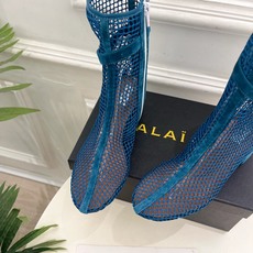 ALAÏA 阿莱亚26𝐬𝐬 2026春夏新品 秀场同款 镂空渔网粗跟凉靴裸靴—————————Alaï ALAÏA 阿莱亚26𝐬𝐬 2026春夏新品 秀场同款 镂空渔网粗跟凉靴裸靴—————————Alaï