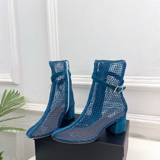 ALAÏA 阿莱亚26𝐬𝐬 2026春夏新品 秀场同款 镂空渔网粗跟凉靴裸靴—————————Alaï ALAÏA 阿莱亚26𝐬𝐬 2026春夏新品 秀场同款 镂空渔网粗跟凉靴裸靴—————————Alaï