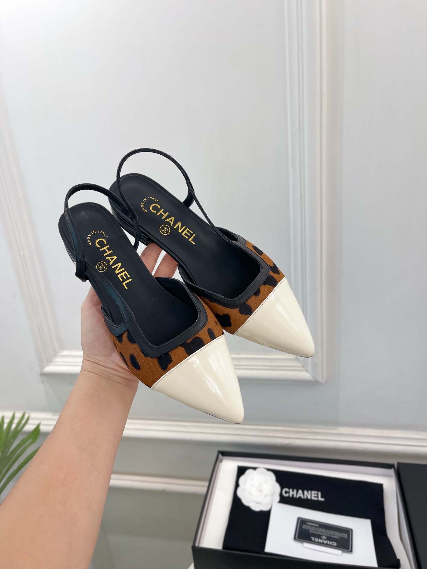 𝐂𝐇𝐀𝐍𝐄𝐋  | 小香  26𝐬𝐬 🦋2026 春夏新品  专柜经典走秀款 小香双C尖头拼色平底凉鞋 