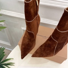 Gianvito Rossi|吉安维托·罗西 26𝐬𝐬2026秋冬新品 GR复古拼接尖头高跟短靴 火爆 Gianvito Rossi|吉安维托·罗西 26𝐬𝐬2026秋冬新品 GR复古拼接尖头高跟短靴 火爆