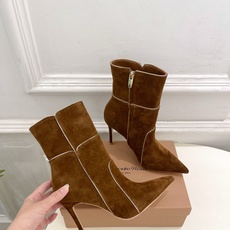 Gianvito Rossi|吉安维托·罗西 26𝐬𝐬2026秋冬新品 GR复古拼接尖头高跟短靴 火爆 Gianvito Rossi|吉安维托·罗西 26𝐬𝐬2026秋冬新品 GR复古拼接尖头高跟短靴 火爆