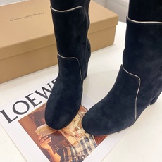 Gianvito Rossi|吉安维托·罗西 26𝐬𝐬2026秋冬新品 GR复古拼接圆头粗跟长筒靴 火 Gianvito Rossi|吉安维托·罗西 26𝐬𝐬2026秋冬新品 GR复古拼接圆头粗跟长筒靴 火