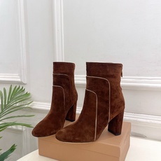 Gianvito Rossi|吉安维托·罗西 26𝐬𝐬2026秋冬新品 GR复古拼接圆头粗跟短靴 火爆 Gianvito Rossi|吉安维托·罗西 26𝐬𝐬2026秋冬新品 GR复古拼接圆头粗跟短靴 火爆