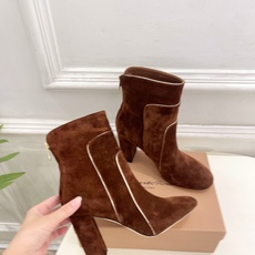 Gianvito Rossi|吉安维托·罗西 26𝐬𝐬2026秋冬新品 GR复古拼接圆头粗跟短靴 火爆 Gianvito Rossi|吉安维托·罗西 26𝐬𝐬2026秋冬新品 GR复古拼接圆头粗跟短靴 火爆