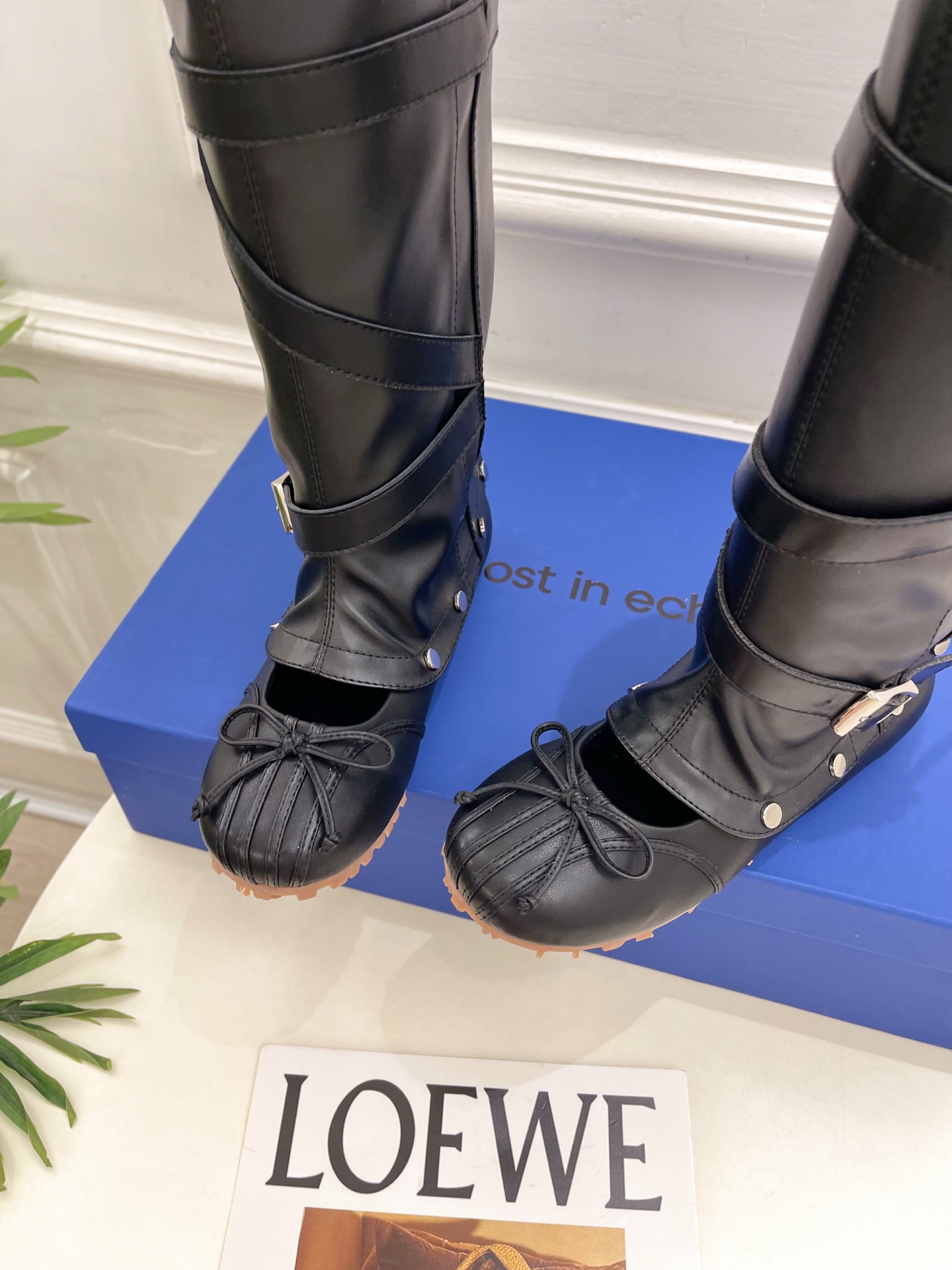 lost in echo 2026早秋新品蝴蝶结皮带扣芭蕾运动可拆卸堆堆靴———————————— 一个极简风格来诠释百
